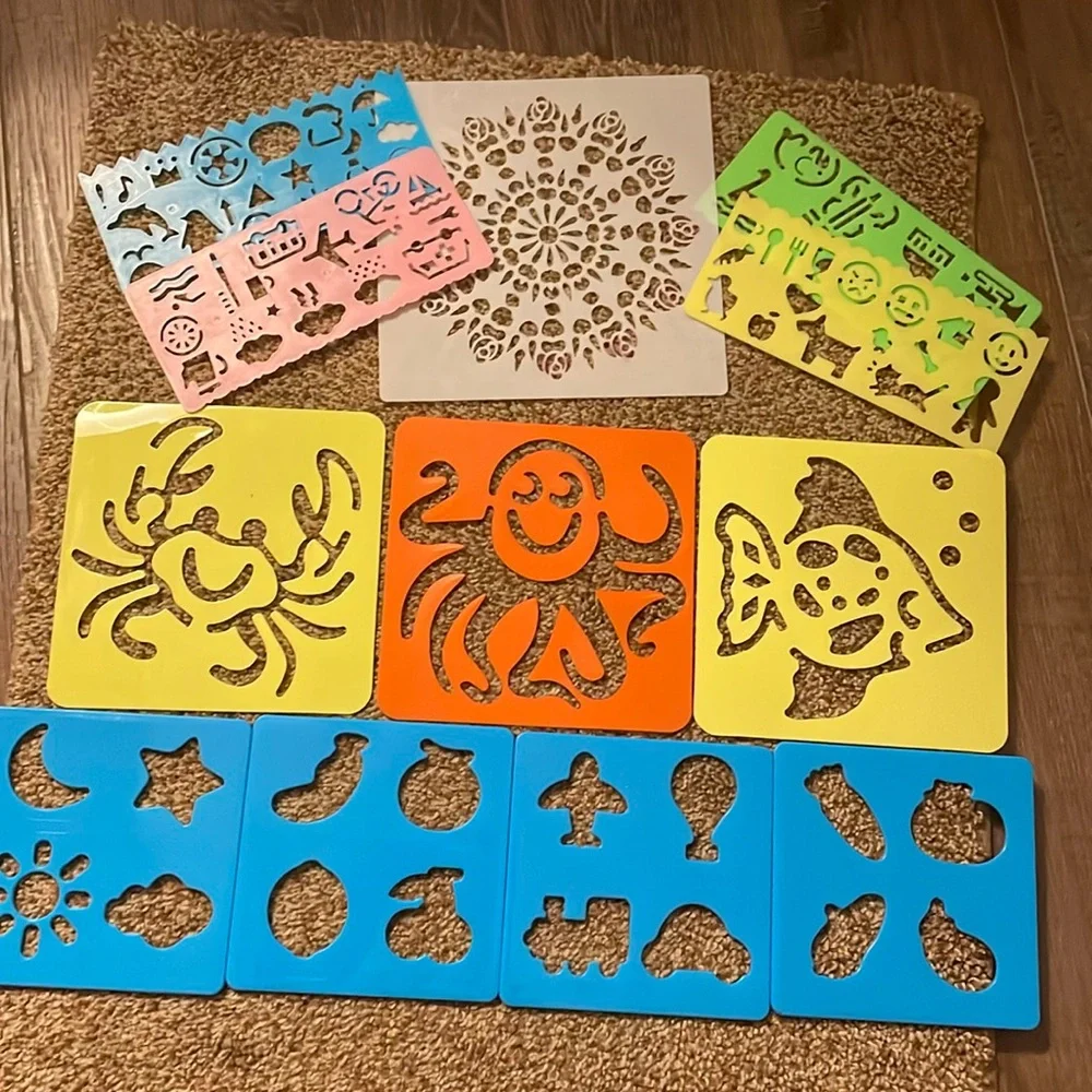 12 Reusable Plastic Stencils